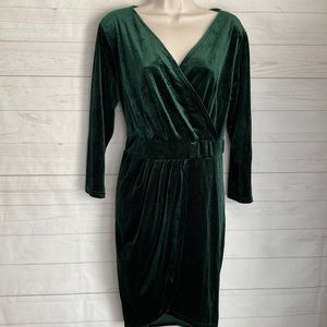 Ins Nova Size XL Green Velvet BodyCon Dress